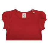 Baby Cotton Puff Sleeve Basic Crewneck T-Shirt