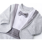 Baby Boy Footie Tuxedo Outfit with Bow Tie for Christmas Holidays - The Perfect Gentleman Look