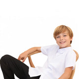 Lilax Boys Classic Short Sleeve Button Down Casual Solid Dress Shirt