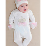 Jeweled Crown Layette Gift Set for Baby Girls: 3 Pieces