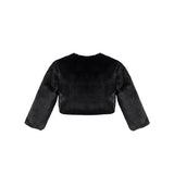 Girls Cozy Long Sleeve Crew Neck Dress Coat