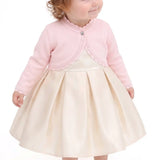 Little Girls' Knit Long Sleeve Button Closure Bolero Cardigan Shrug