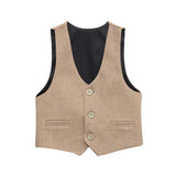 Boys Formal Suit 4 Piece Vest, Pants and Tie Dresswear Suit Set