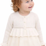 Baby Girls' Long Sleeve Knit One Button Closure Bolero Shrug