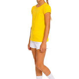 Girls' Basic Short Puff Sleeve Round Neck Cotton T-Shirt