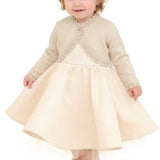 Little Girls' Knit Long Sleeve Button Closure Bolero Cardigan Shrug