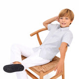 Lilax Boys Classic Short Sleeve Button Down Casual Solid Dress Shirt