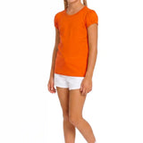 Girls' Basic Short Puff Sleeve Round Neck Cotton T-Shirt