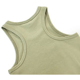 Girls' Soft Solid Cotton Blend Racerback Tank Top