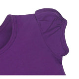 Girls' Basic Short Puff Sleeve Round Neck Cotton T-Shirt