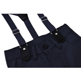 Boys Cotton Plaid Suspender Pant Set