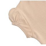 Girls' Basic Short Puff Sleeve Round Neck Cotton T-Shirt