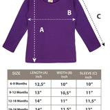 Baby Girls' Basic Long Sleeve Round Neck T-Shirt