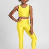Girls Shiny High Waisted Leggings – Dance & Gymnastics Stretch Tights