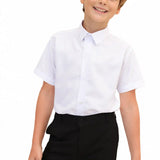 Lilax Boys Classic Short Sleeve Button Down Casual Solid Dress Shirt
