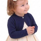 Baby Girls' Long Sleeve Knit One Button Closure Bolero Shrug