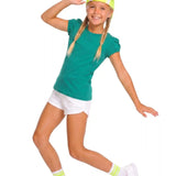 Girls' Basic Short Puff Sleeve Round Neck Cotton T-Shirt