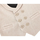 Boys Suit Set Slim Fit Vest, White Dress Shirt, Dress Pants and Bowtie 4 Piece Formal Suit Set