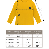 Baby Cotton Long Sleeve Basic Crewneck T-Shirt