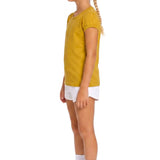Girls' Basic Short Puff Sleeve Round Neck Cotton T-Shirt