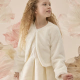 Girls Cozy Long Sleeve Crew Neck Dress Coat