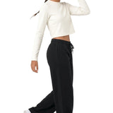 Lilax Girls' Long Sleeve Crop Top – Soft Cotton, 4-Way Stretch, Breathable Everyday Tee