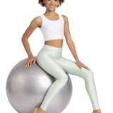 Girls Shiny High Waisted Leggings – Dance & Gymnastics Stretch Tights