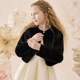 Girls Cozy Long Sleeve Crew Neck Dress Coat