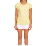 Girls' Basic Short Puff Sleeve Round Neck Cotton T-Shirt