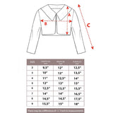 Girls Buttoned Oversize Collared Bolero Shrug