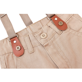 Boys Cotton Plaid Suspender Pant Set