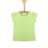 Girls' Basic Cotton T-Shirt  Short Puff Sleeve Crewneck / Toddler