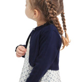 Little Girls' Knit Long Sleeve Button Closure Bolero Cardigan Shrug