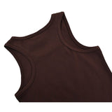 Girls' Soft Solid Cotton Blend Racerback Tank Top