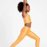 Girls Shiny High Waisted Leggings – Dance & Gymnastics Stretch Tights