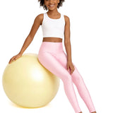 Girls Shiny High Waisted Leggings – Dance & Gymnastics Stretch Tights