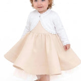 Little Girls' Knit Long Sleeve Button Closure Bolero Cardigan Shrug