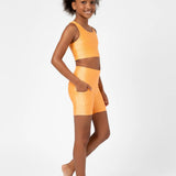 Lilax Girls Athletic Shorts with Pocket High Waisted Biker Shorts for Dance Yoga Gymnastics