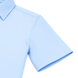 Lilax Boys Classic Short Sleeve Button Down Casual Solid Dress Shirt