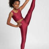 Girls Shiny High Waisted Leggings – Dance & Gymnastics Stretch Tights