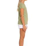Girls' Basic Short Puff Sleeve Round Neck Cotton T-Shirt