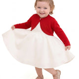 Baby Girls' Long Sleeve Knit One Button Closure Bolero Shrug