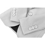 Boys 5-Piece Slim Fit Textured Suit Set With Satin Lapels