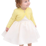 Little Girls' Knit Long Sleeve Button Closure Bolero Cardigan Shrug