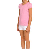 Girls' Basic Short Puff Sleeve Round Neck Cotton T-Shirt