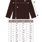 Girls' Basic Long Sleeve Turtleneck Cotton T-Shirt