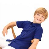 Lilax Boys Classic Short Sleeve Button Down Casual Solid Dress Shirt