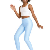 Girls Shiny High Waisted Leggings – Dance & Gymnastics Stretch Tights