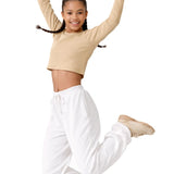 Lilax Girls' Long Sleeve Crop Top – Soft Cotton, 4-Way Stretch, Breathable Everyday Tee