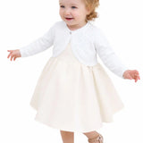 Baby Girls' Long Sleeve Knit One Button Closure Bolero Shrug
